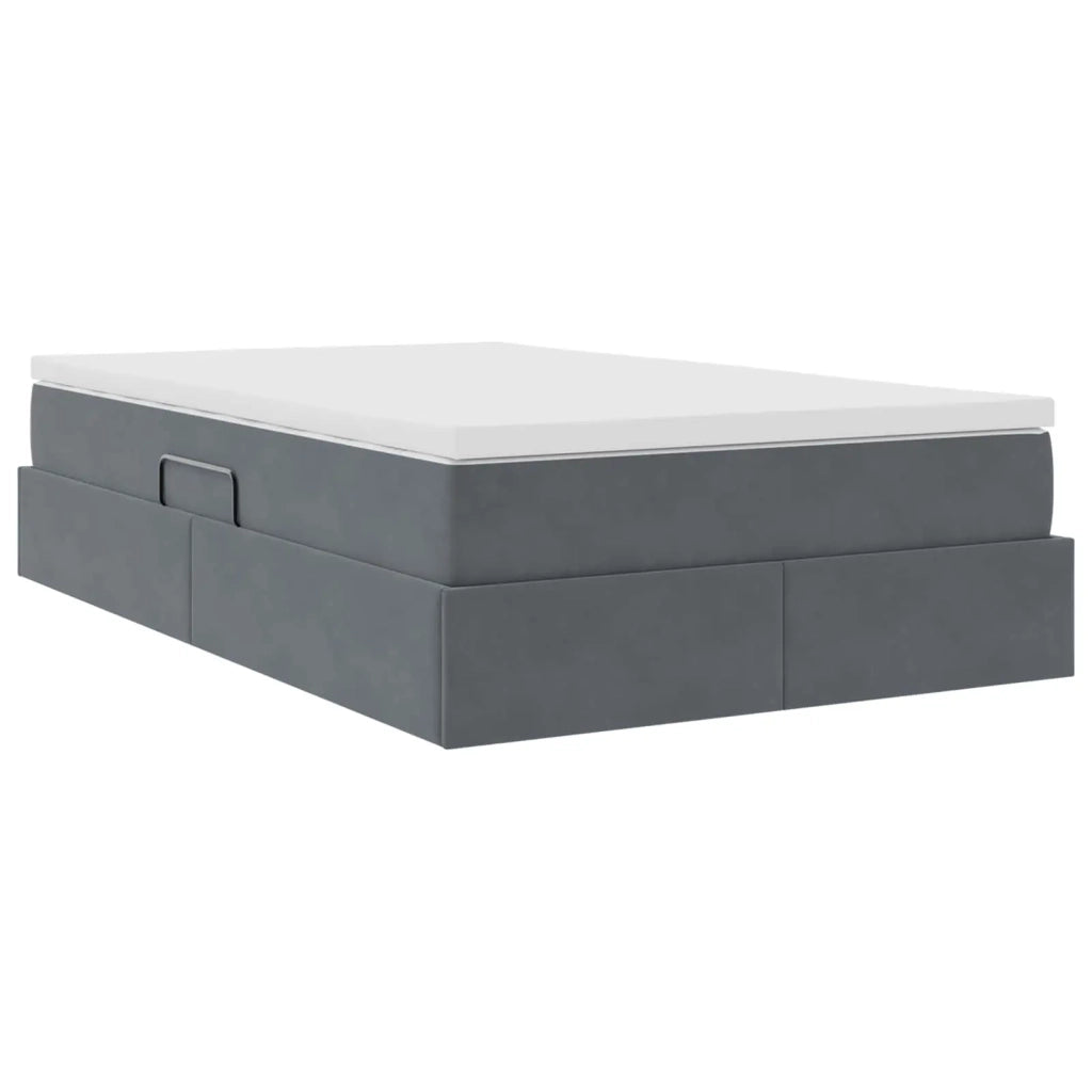 Letto con contenitore e materasso Grigio scuro 120 x 190 cm