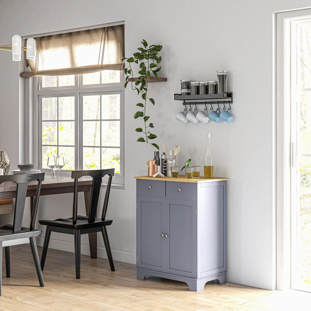 Credenza con ante, cassetti e ripiani ¨C zephmum ¨C 68x40x85 cm grigio legno naturale