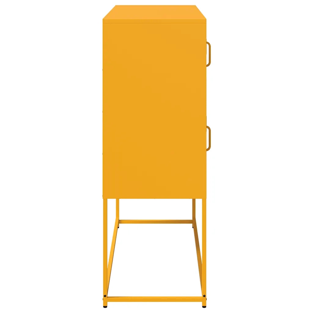 Credenza-Buffet-Armadio da cucina Giallo Senape 100,5x39x107cm Acciaio Laminato Freddo 633928