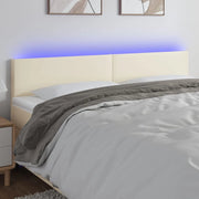 Testiera Crema a LED 180x5x78/88 cm in Similpelle 3121436