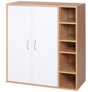 Armadio Basso Multiuso con Ante e Ripiani ¨C zephmum ¨C 80x32x91 cm