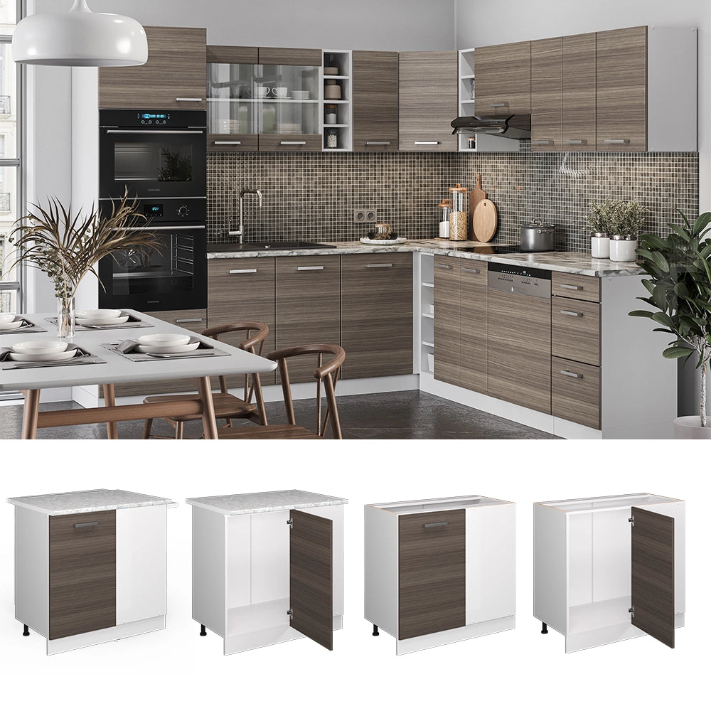 Vicco Mobile ad angolo cucina Grigio 86 cm , PL Rovere