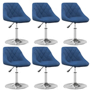 Sedie da Pranzo Girevoli 6 pz Blu in Velluto