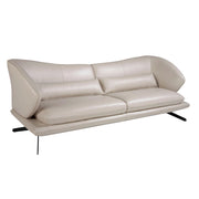 Divano a 3 posti in pelle grigio taupe