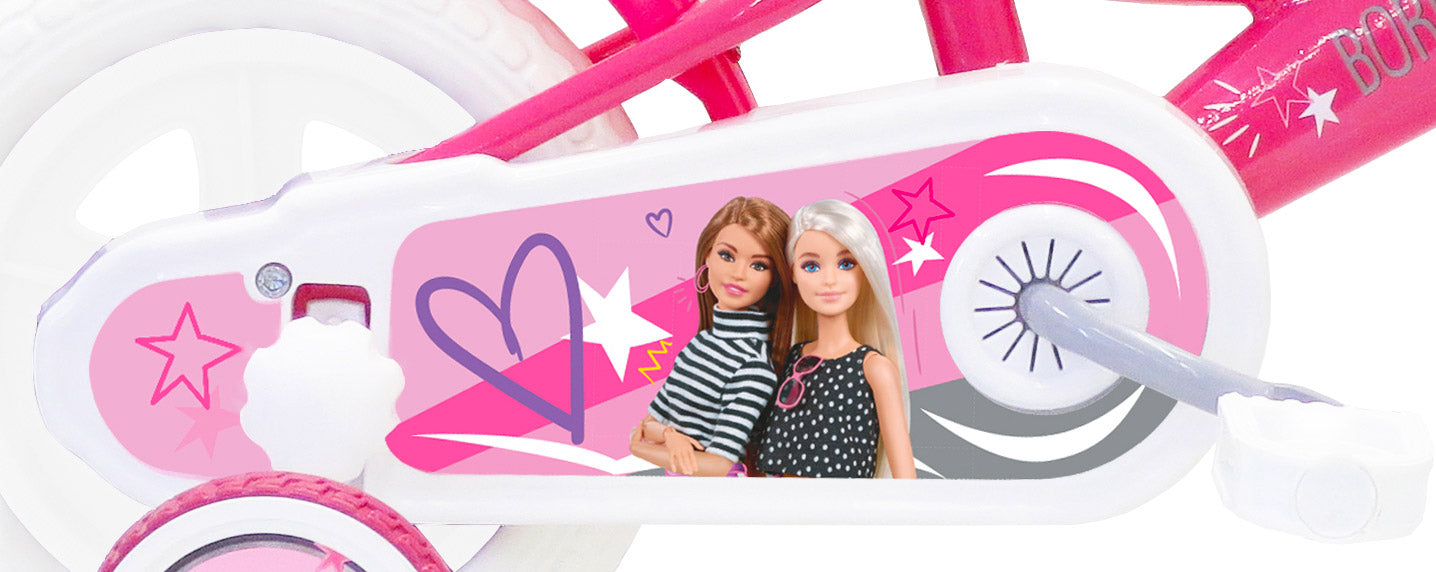 Bicicletta per Bambina 10” Senza Freni Gomme in EVA Barbie Rosa