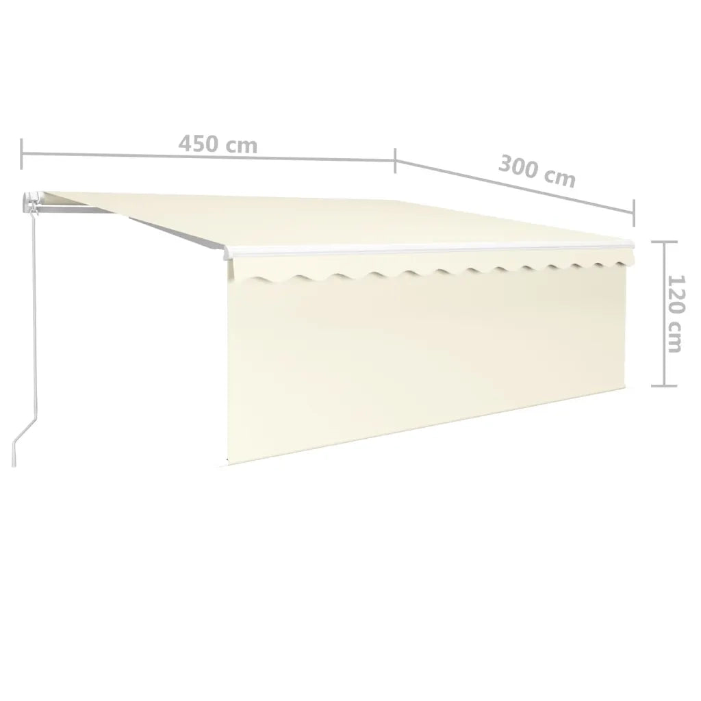 Tenda da Sole Retrattile con Parasole 4,5x3 m Crema 3069317