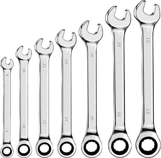 Set di chiavi a stella 7 pezzi - set di chiavi a stella a 72 denti - acciaio inox cromo-vanadio