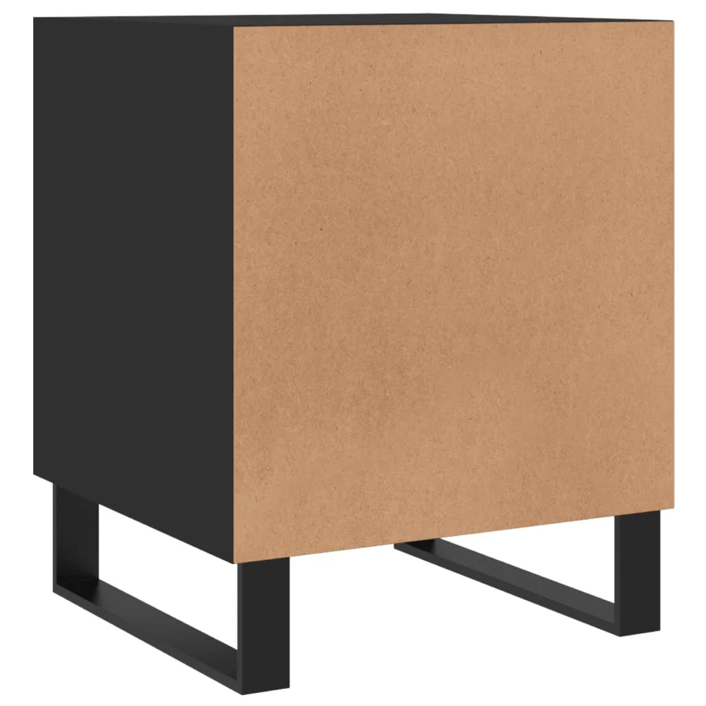 Set di 2 Comodini | Armadio da Notte | Mobiletto da notte Neri 40x40x50 cm in Legno Multistrato