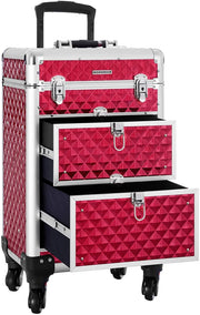 Valigetta per il trucco trolley Vanity Diamond rossa 12_0001118