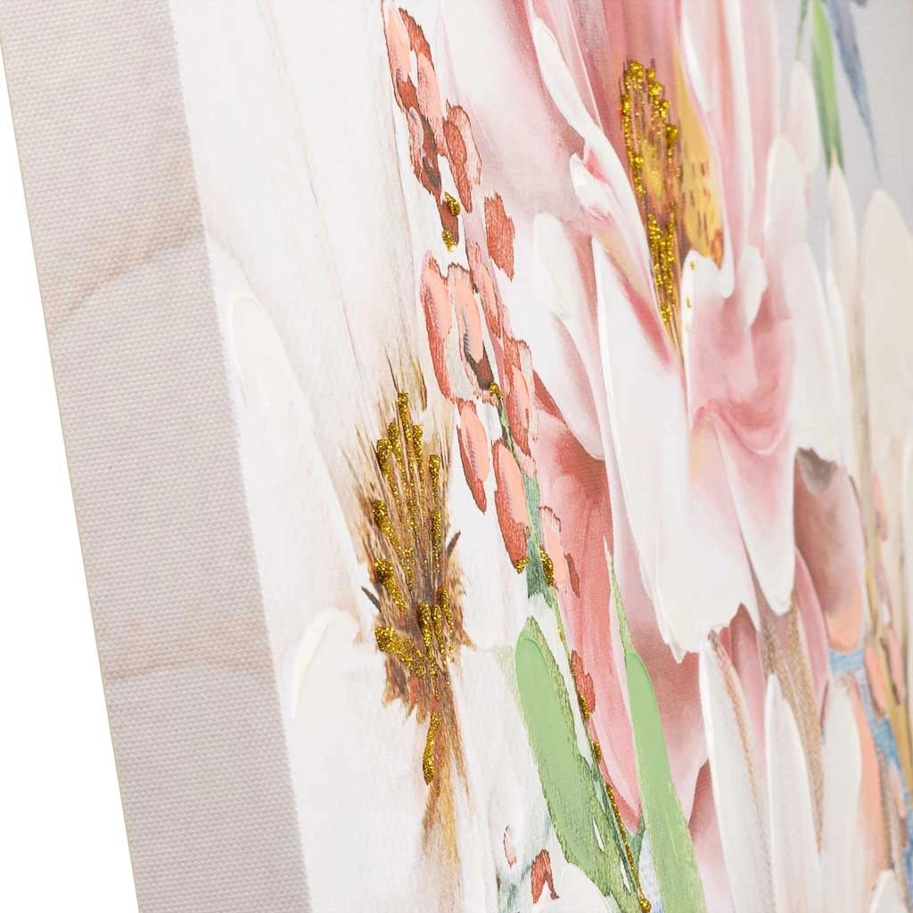 Quadro dipinto a mano con rilievo multicolore 80x80x3h cm