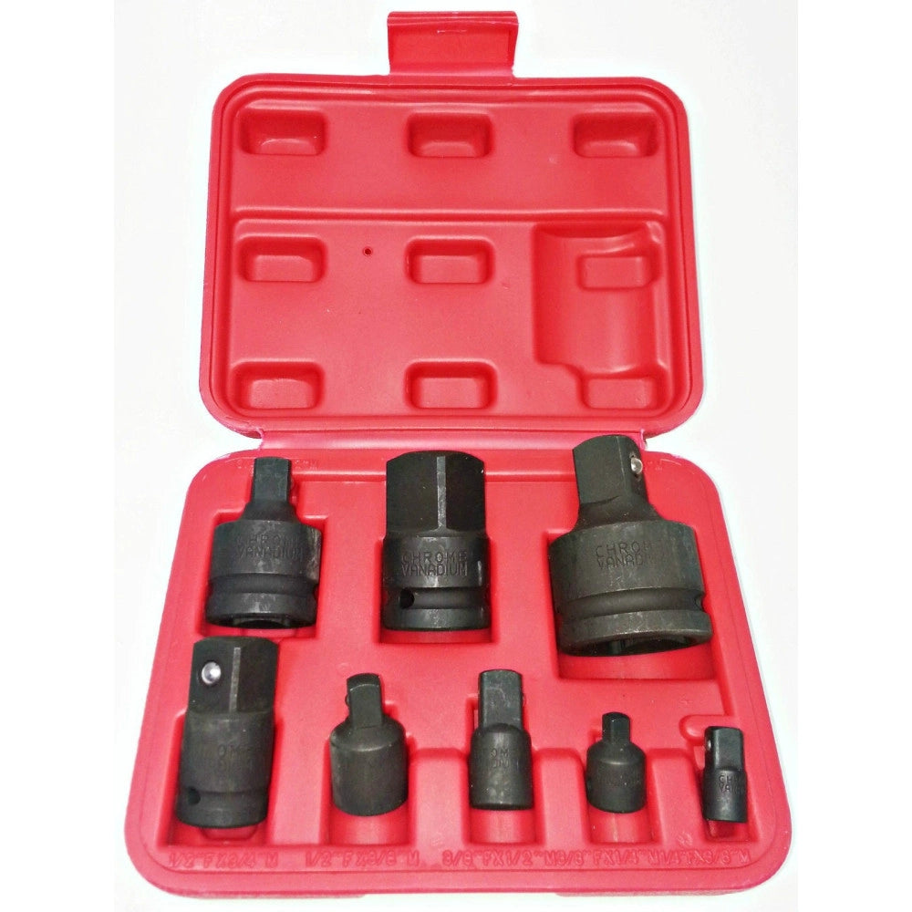 Trade Shop - Set Adattatori Riduttori 8 Pz A Impatto Per Bussole Per Utensili Aria Chrome V -