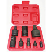 Trade Shop - Set Adattatori Riduttori 8 Pz A Impatto Per Bussole Per Utensili Aria Chrome V -