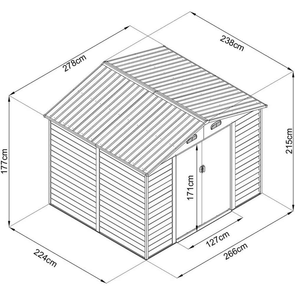 Casetta da Giardino in Metallo Chalet Verdelook 278x238x215 cm
