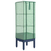 Fioriere | Cassetta per fiori | Letto Rialzato con Copertura Serra Effetto Rattan 40x40x140 cm