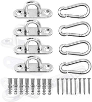 Set di chiodi per soffitto - 4 chiodi per soffitto 4,5 cm - 4 ganci a molla 5 cm - Acciaio inossidabile - Duraturo - Incluso viti/bulloni - Kit di chiodi