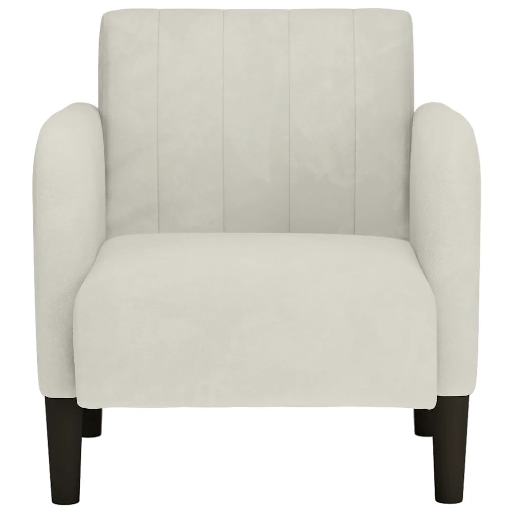 Divano Sedia con Braccioli Crema 54 cm in Velluto