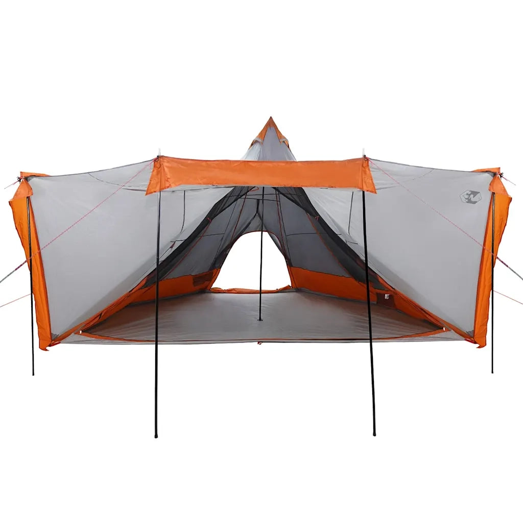 Tenda Familiare Tipi 8 Persone Grigia e Arancione Impermeabile