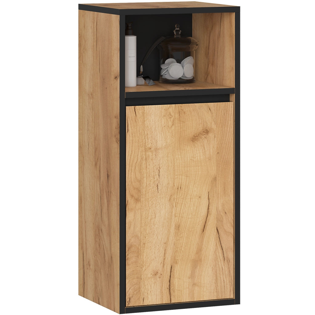 Set di mobili da bagno sospesi VAMI in Rovere Craft con interno Nero con fori per lavabo da appoggio