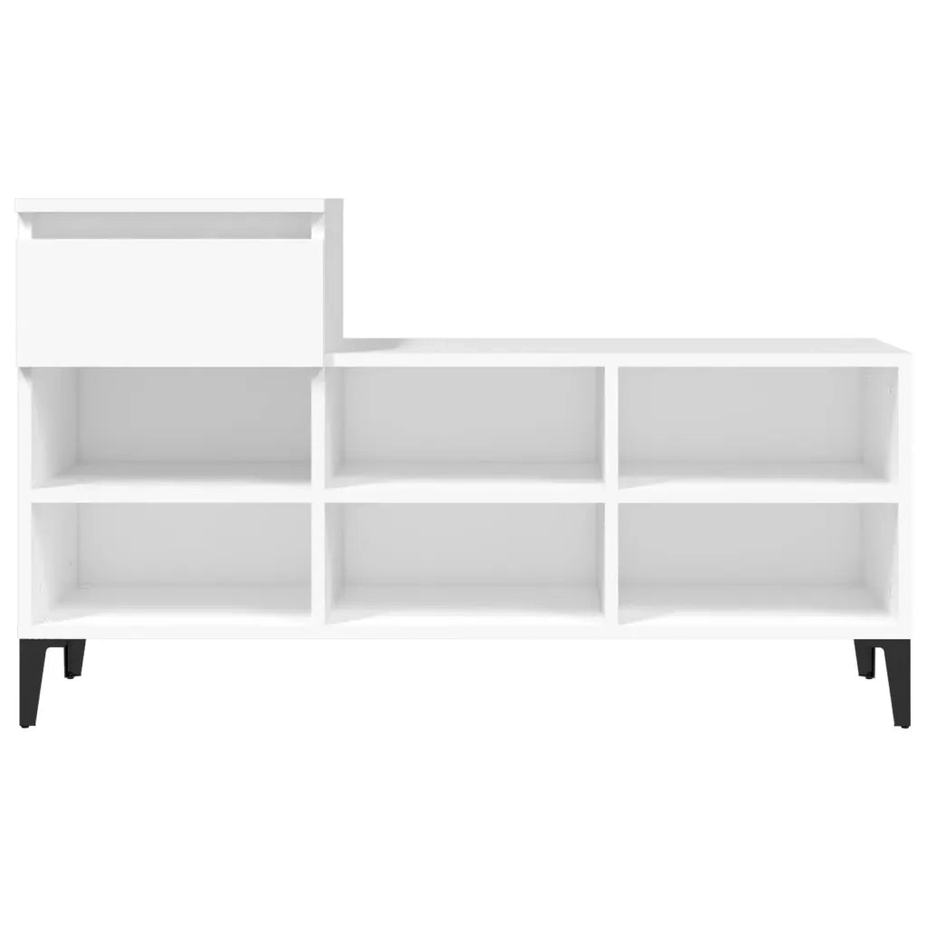 Scarpiera-Scaffale per scarpe Bianca 102x36x60 cm in Legno Multistrato 855289
