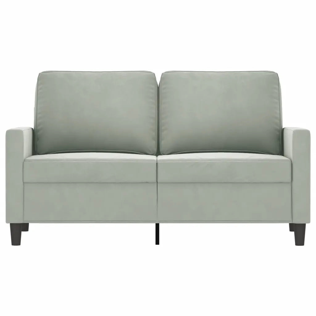 Divano a 2 Posti Grigio Chiaro 120 cm in Velluto 359189