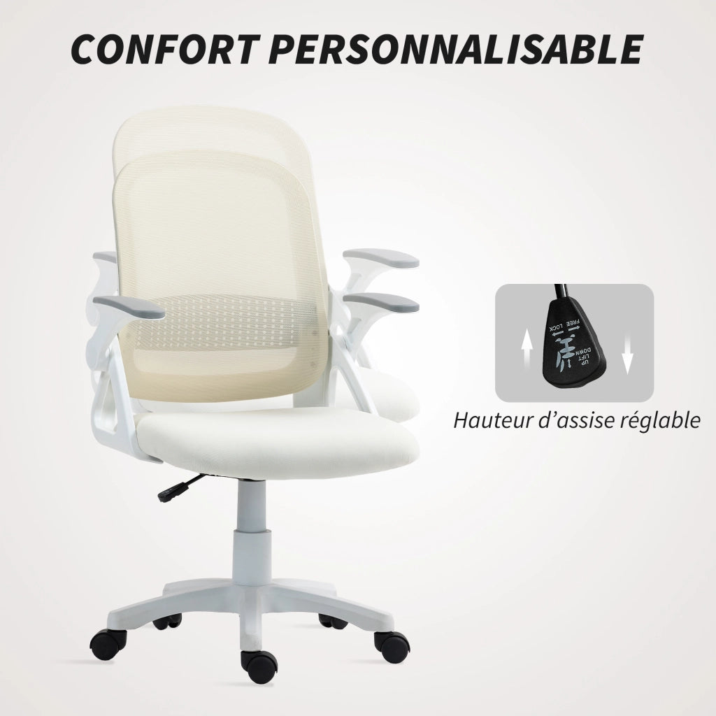 Poltrona da ufficio ergonomica ¨C zephmum ¨C rete grigia, braccioli regolabili, altezza regolabile