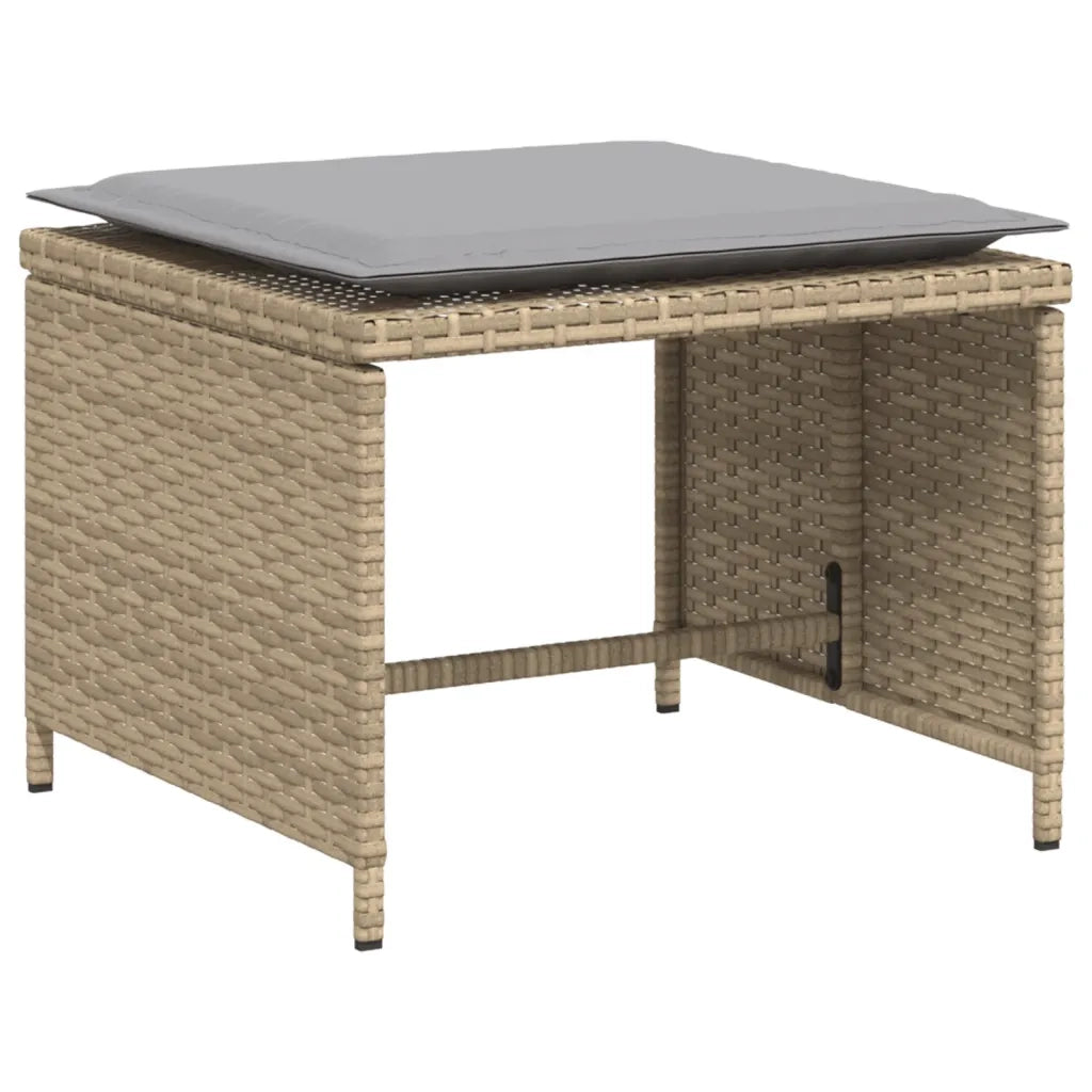 Sedia da Giardino con Poggiapiedi in Polyrattan Beige CFW8631005