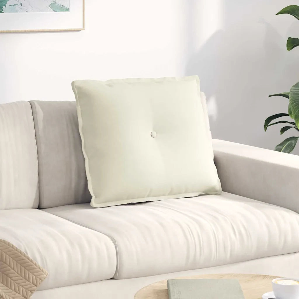 Cuscino per Schiena Crema 60 x 50 cm Tessuto in Cords 42014684