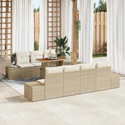 Set da Pranzo per Giardino con cuscino 8 pcs Beige e Crema