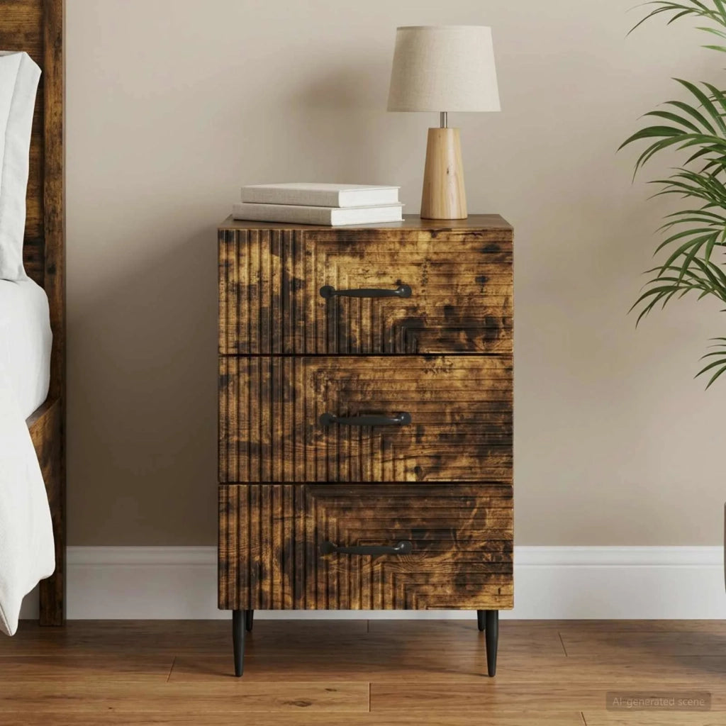Armadio da Notte con cassetto Rovere Fumo 43 x 41 x 66,5 cm 894790