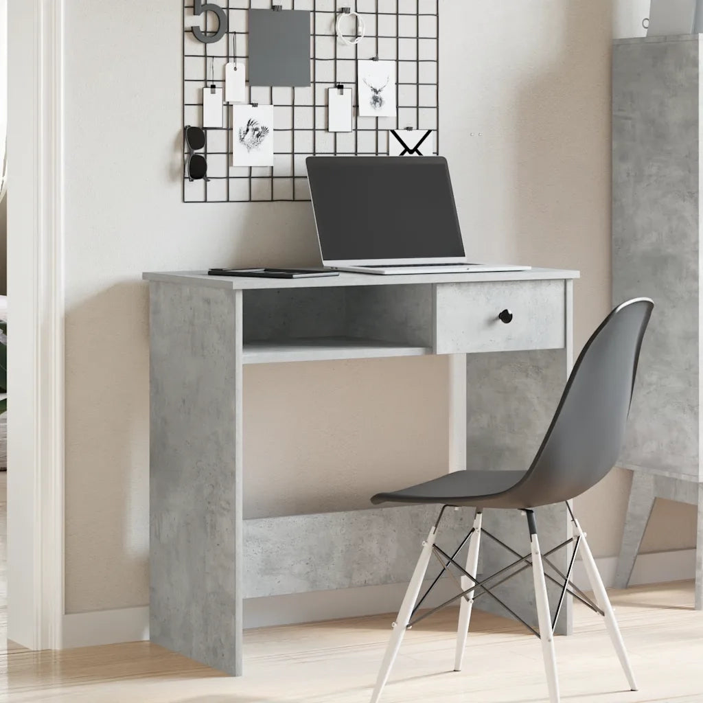 Scrivania Grigio Cemento 80x40x75 cm in Legno Multistrato 860475