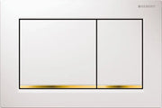 PLACCA DI COMANDO 2 TASTI OMEGA 20 SQUADRATA- Bianco Luc. bordoinf Oro luc.- GEBERIT- pezzi 1