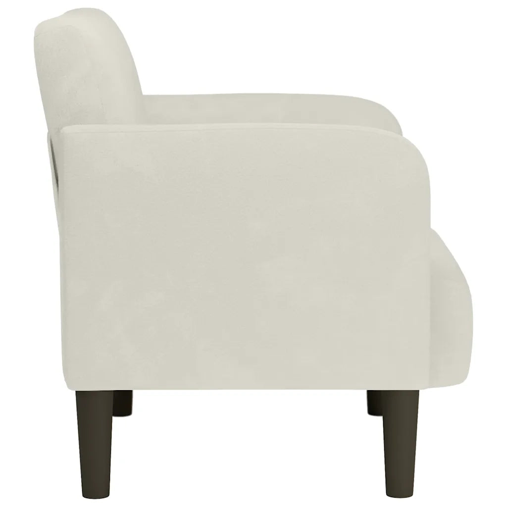 Divano Sedia con Braccioli Crema 54 cm in Velluto 4100585