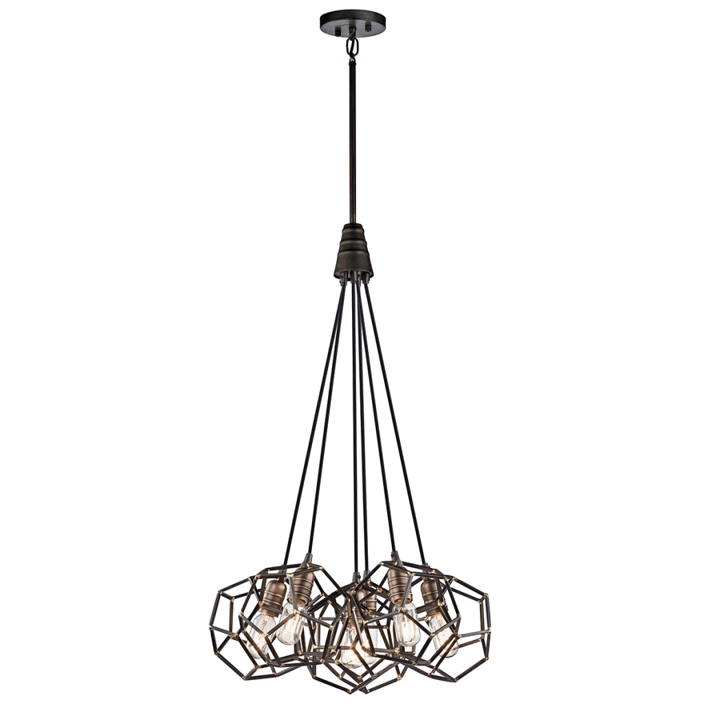 Lampada sospesa acciaio grezzo Rocklyn Kichler 6xE27
