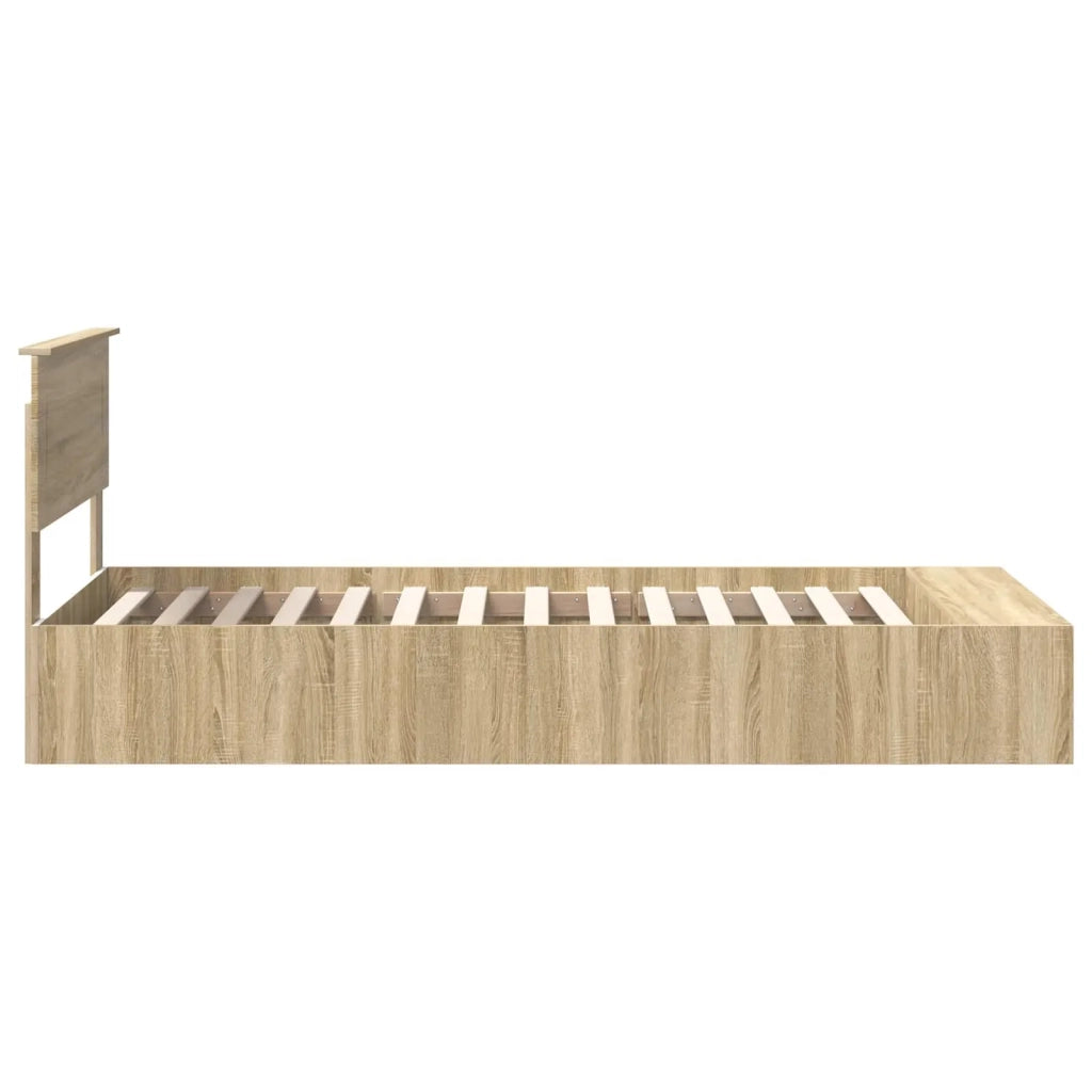 Struttura del letto Rovere Sonoma 75 x 190 cm Legno multistrato