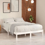 Giroletto-Struttura Letto Bianco in Legno Massello di Pino 140x200 cm 416442