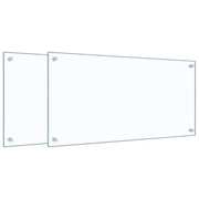 Paraschizzi per Cucina 2 pz Trasparente 80x40cm Vetro Temperato CFW7901140