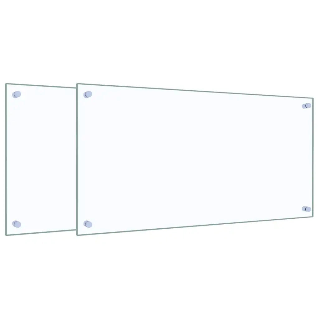 Paraschizzi per Cucina 2 pz Trasparente 80x40cm Vetro Temperato CFW7901140
