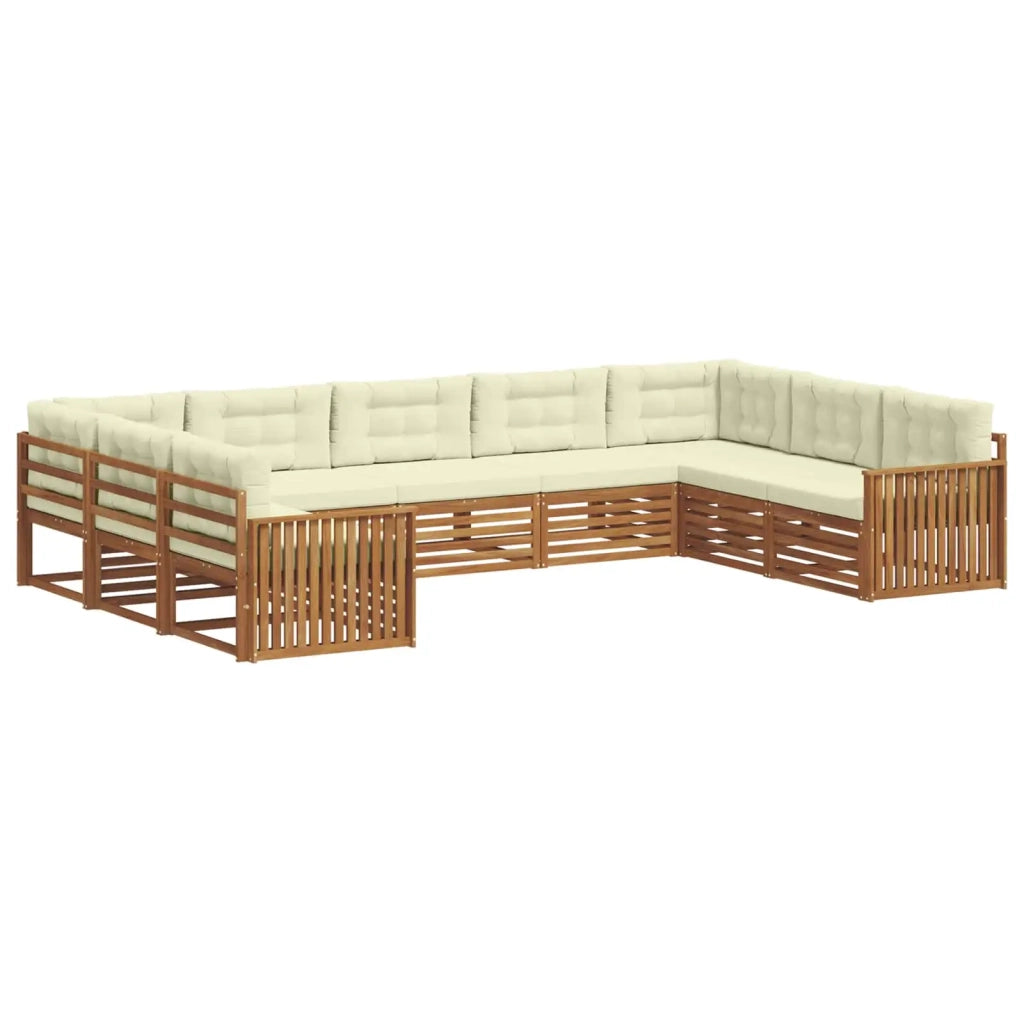 Set di divani da esterno con cuscino 9 pcs Naturale e Crema 3374125