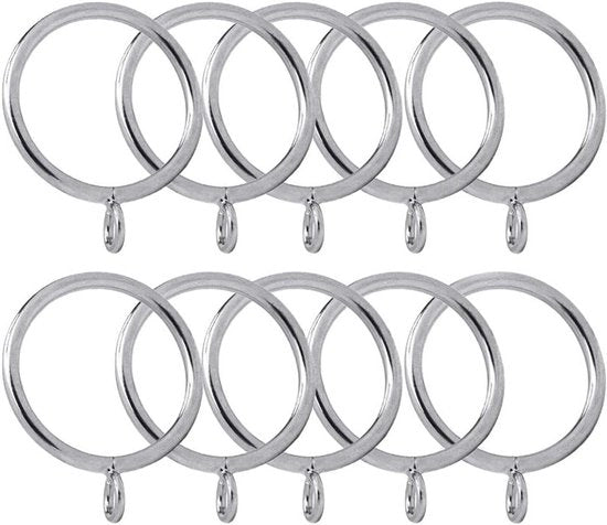 Set di 40 anelli per tenda in argento con occhiello per traversa (2.2 pollici di anelli per tenda) - Facile da installare