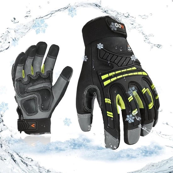 Manopole di sicurezza meccanicamente impermeabili per frigoriferi - imbottitura Thinsulate - anti-urto, anti-vibrazione - temperatura -20°C/-4°F - 1 coppia (GA8954FW)