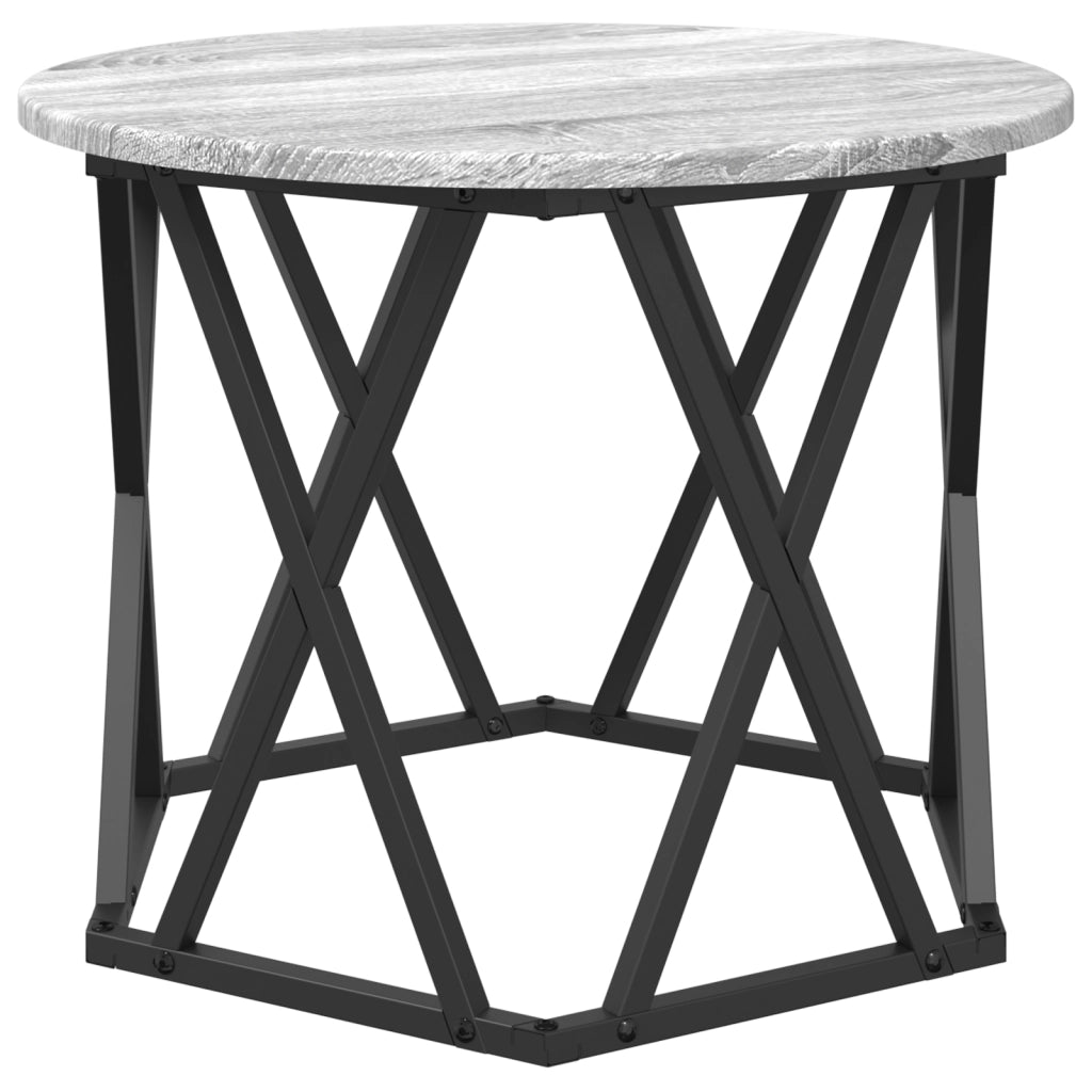 Set di Tavolini Impilabili 3 pcs Grigio Sonoma Legno Ingegnerizzato