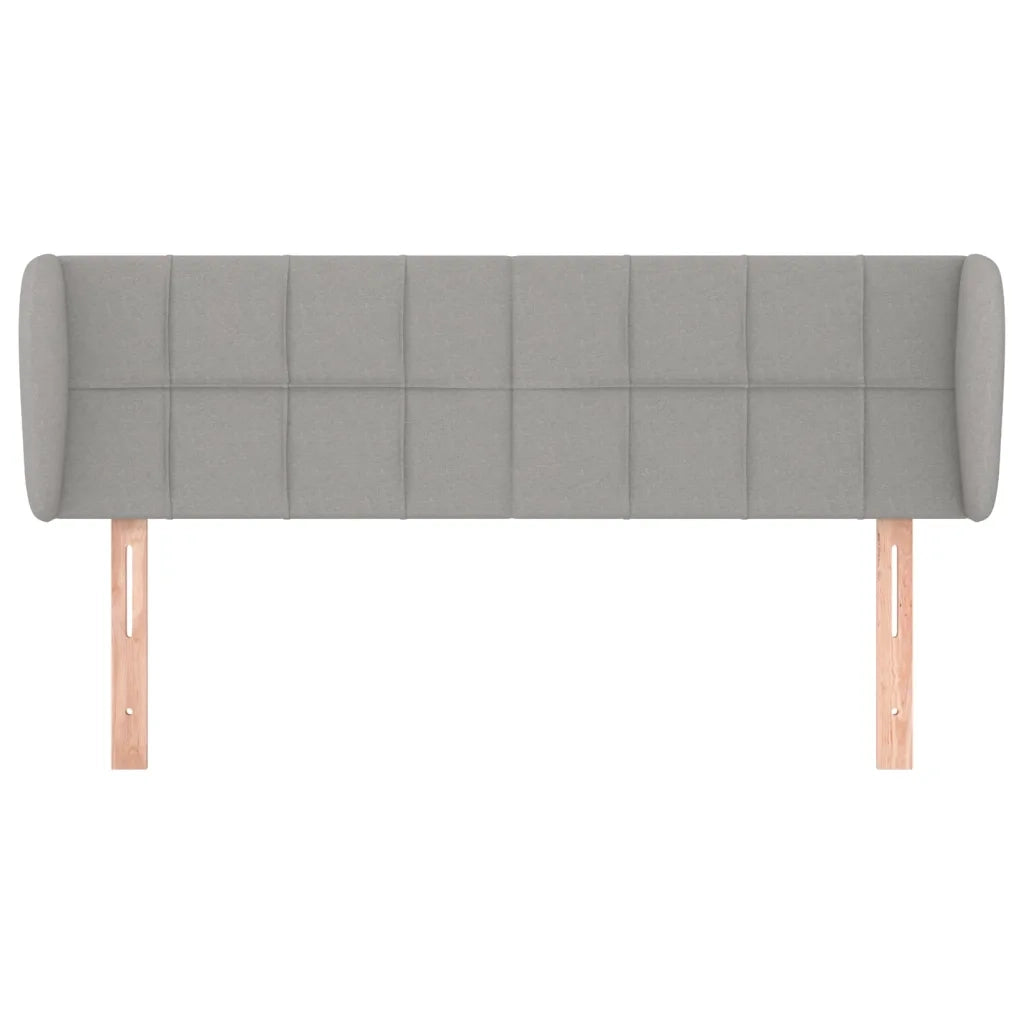 Testiera | Testata ad Orecchio Grigio Chiaro 147x23x78/88 cm in Tessuto