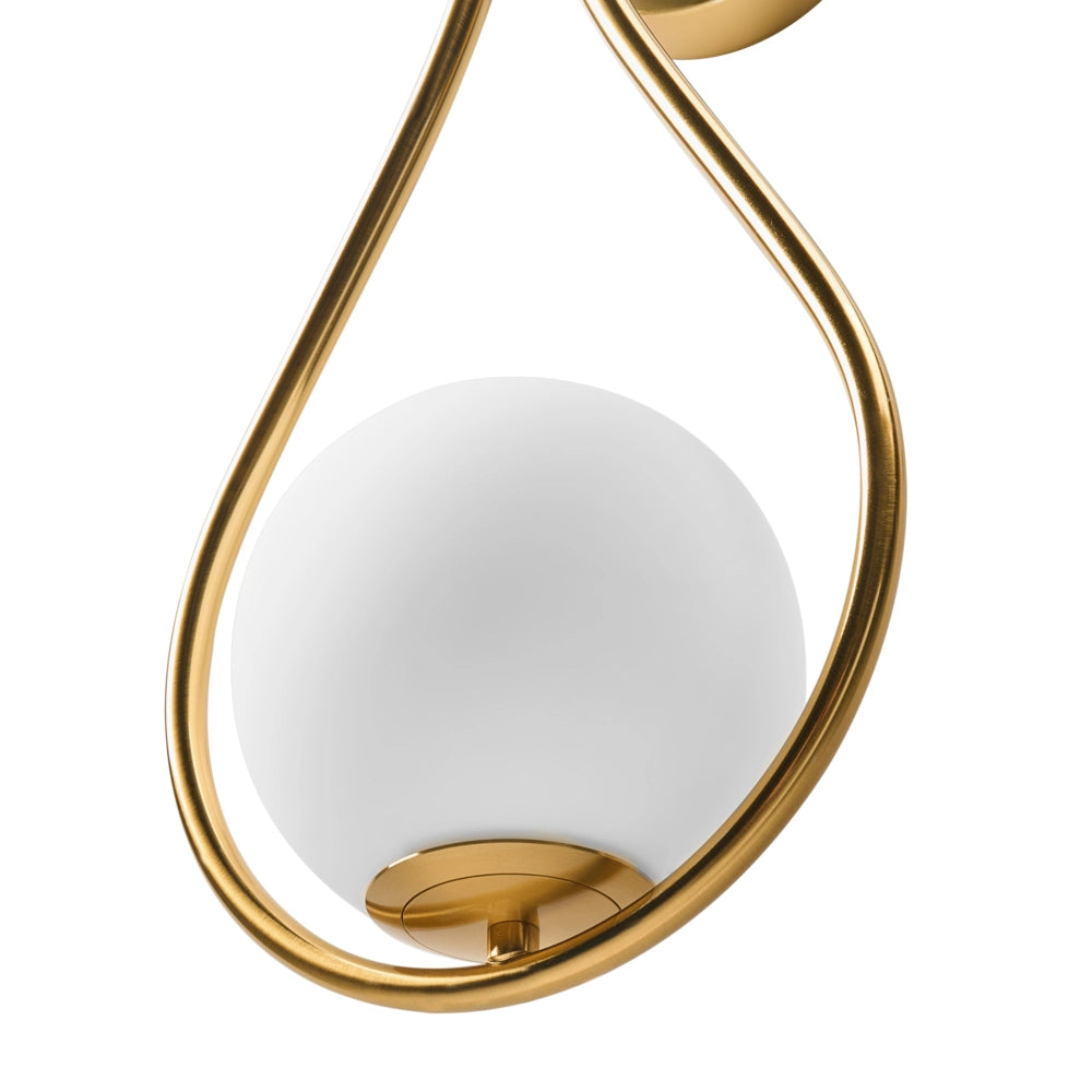 Lampada da parete Base in metallo dorato Paralume in vetro Elegante forma a lacrima Moderna Glam