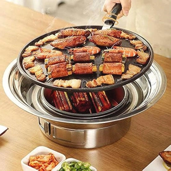 Griglia a carbone portatile - BBQ in acciaio inossidabile RVS per camping e picnic all'aperto