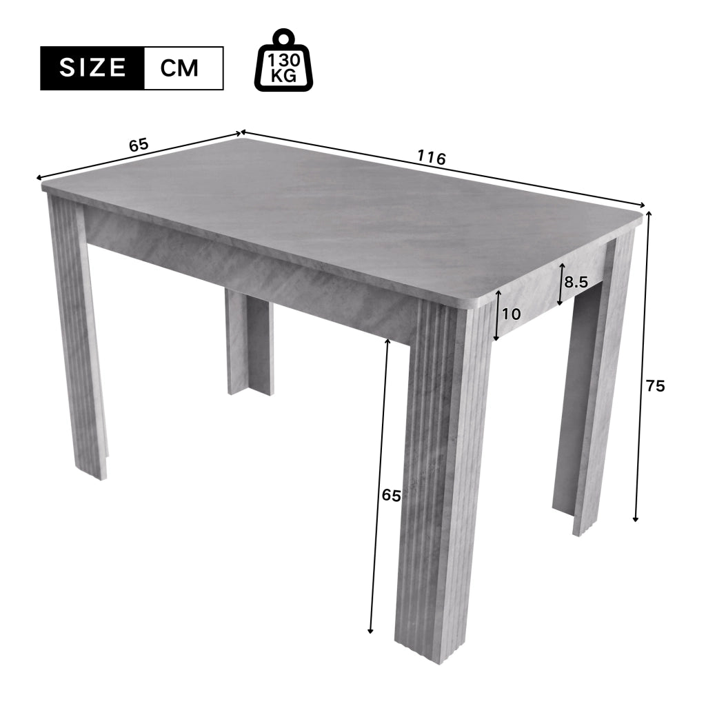 Tavolo da pranzo con 4 gambe; design moderno; per sala da pranzo; in pannello truciolare; grigio