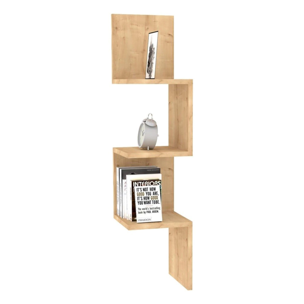 Budoni, Mensola 3 Ripiani, 105x25x25h cm Marrone Rovere
