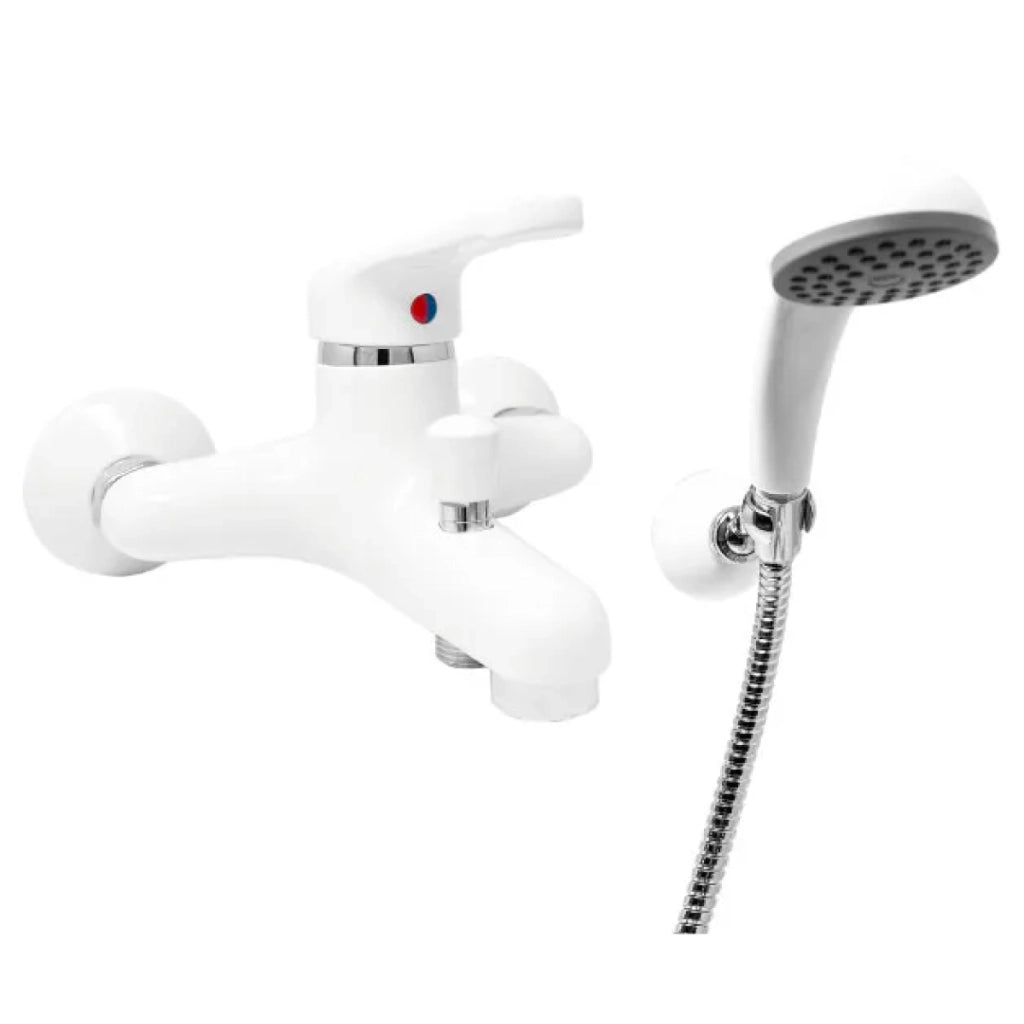 Rubinetto miscelatore monocomando vasca esterno con doccia serie nettuno  C/attacco duplex e flessibile mt 1,5  Rubinetteria paffoni spa