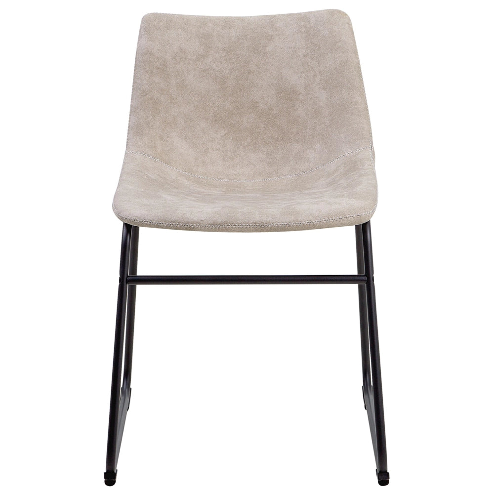 Set di 2 sedie da pranzo rivestimento in tessuto beige gambe nere stile retrò rustico