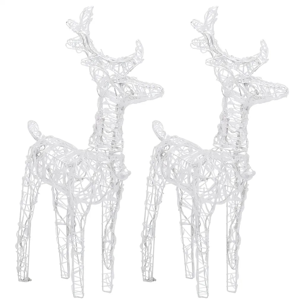 Renne di Natale 2 pz Bianco Freddo 80 LED-Luci decorative natalizie in Acrilico