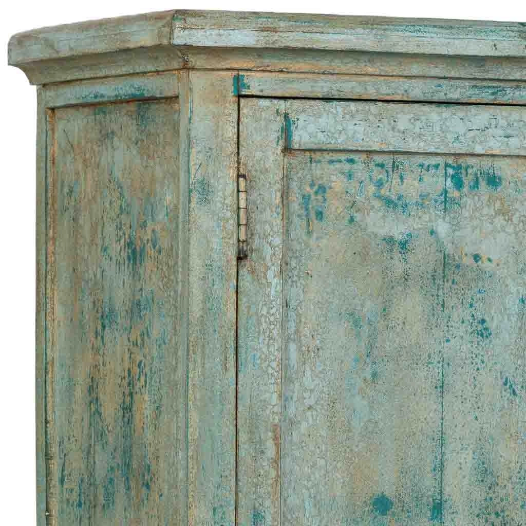 Armadio artigianale in legno turchese 85x40x180h cm